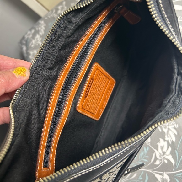 COACH Monogram Mini Signature Canvas + Leather Hobo Shoulder Bag #J2K - Picture 4 of 7